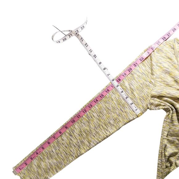 Lisa Says Gah NEW Lotta Space Dye Tie Front Long Sleeve Mini Dress Yellow Medium - Picture 9 of 9